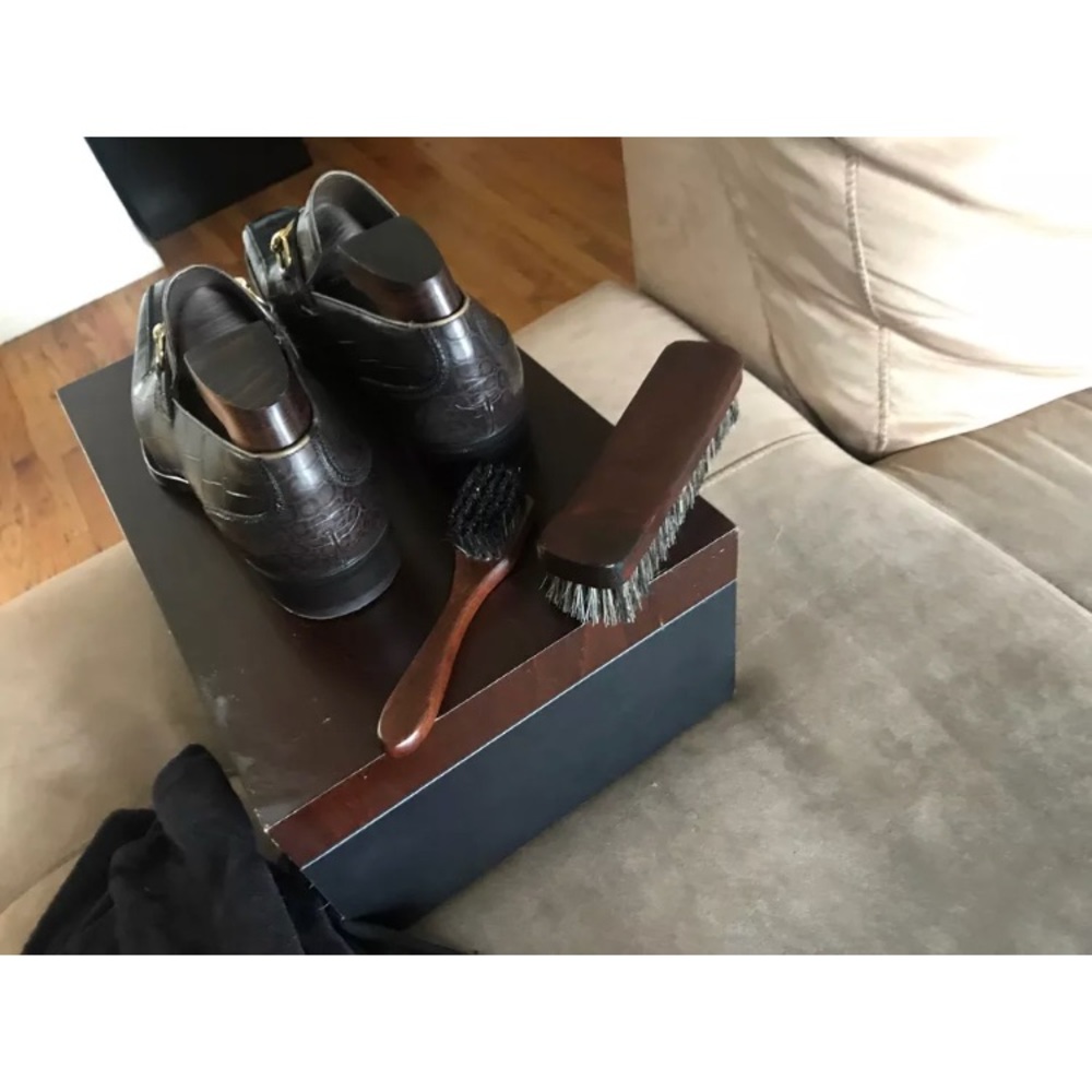 Gucci Black Crocodile Shoes